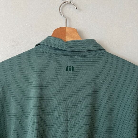 Travis Mathew Green Striped Short Sleeve Pima Golf Polo Shirt Men's Size XXL - Picture 9 of 9